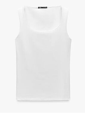 White Zara double lined tank top